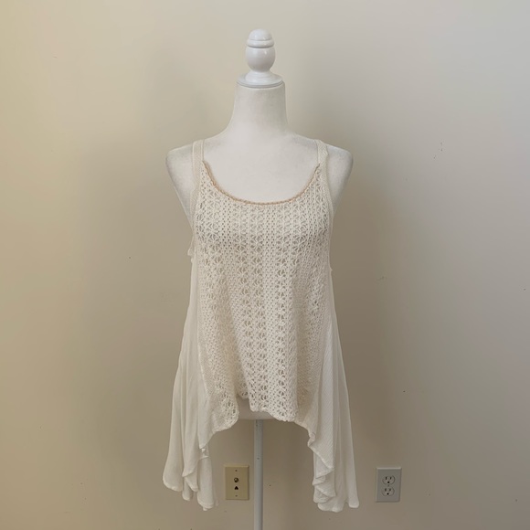 NWT Vintage Havana White Boho Asymmetrical Top - Picture 3 of 8